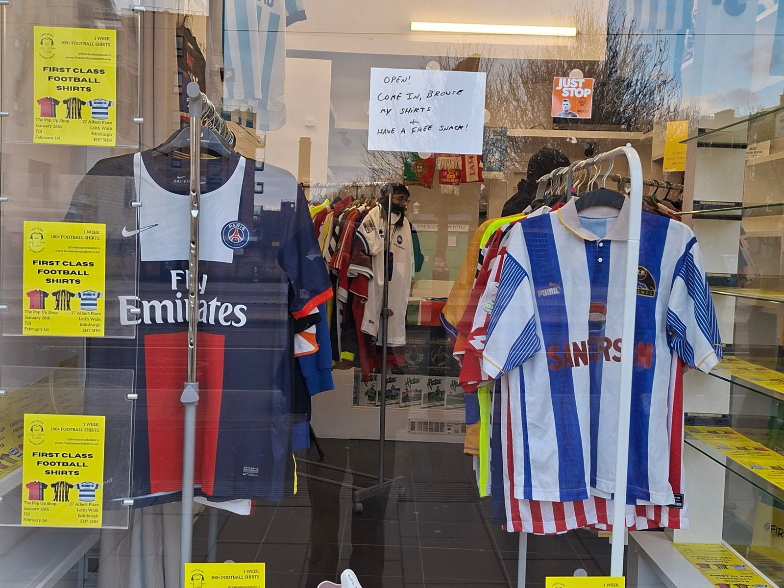 First Class Football Shirts pop-up at Edinburgh Pop-Up Shop
