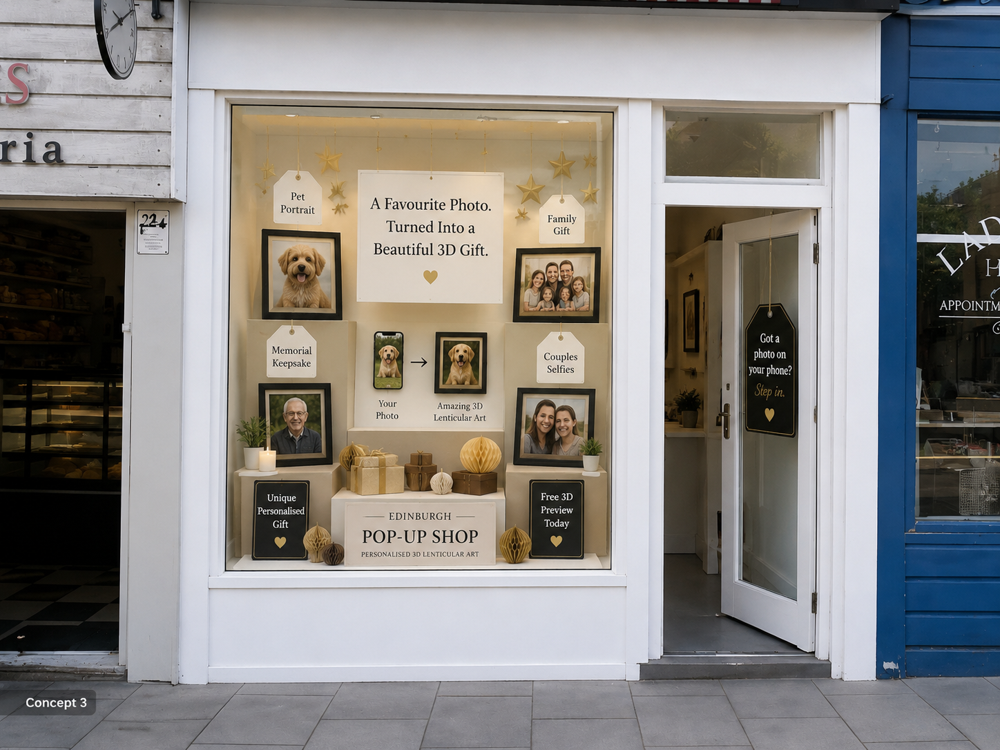 Edinburgh Pop-Up Shop window display